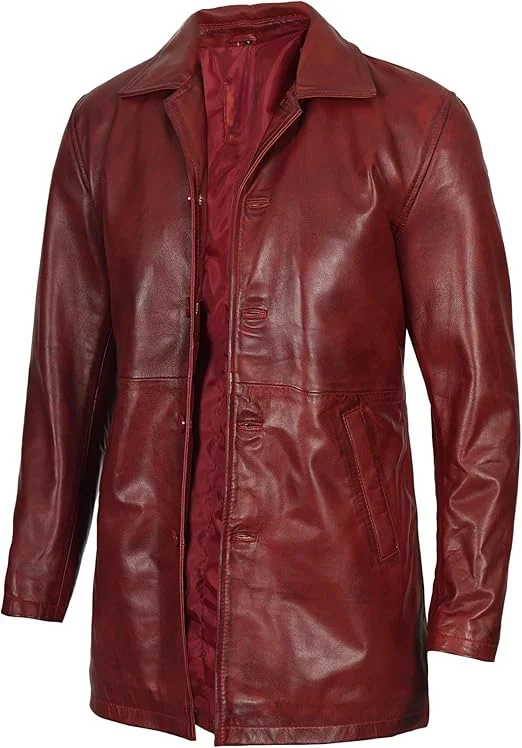 Leather Coats for Men - Vintage Style Long Leather Jacket Men