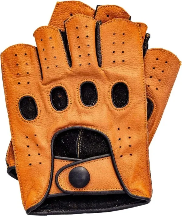 Fingerless Leather Gloves for Men - Driving, Motorcycle, Riding, Costume, Cosplay and Cycling