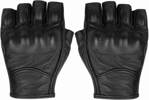 Motorcycle Gloves Leather Motor Riding Gloves Half Finger Knuckle Armored for Men Fingerless Gloves